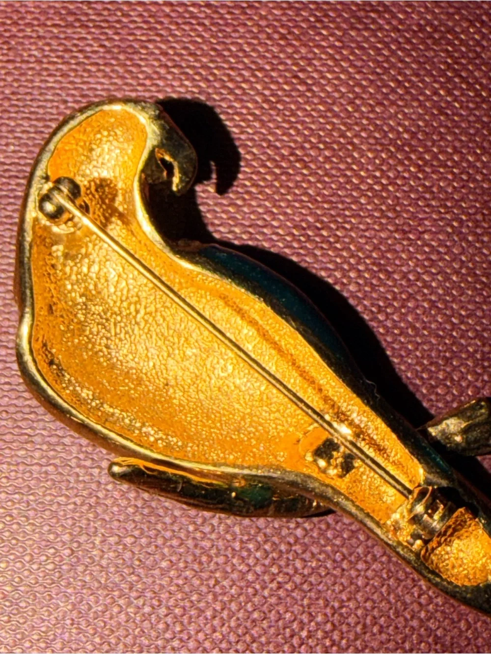 Vintage‎ Green Parrot Brooch with Crystal Accents